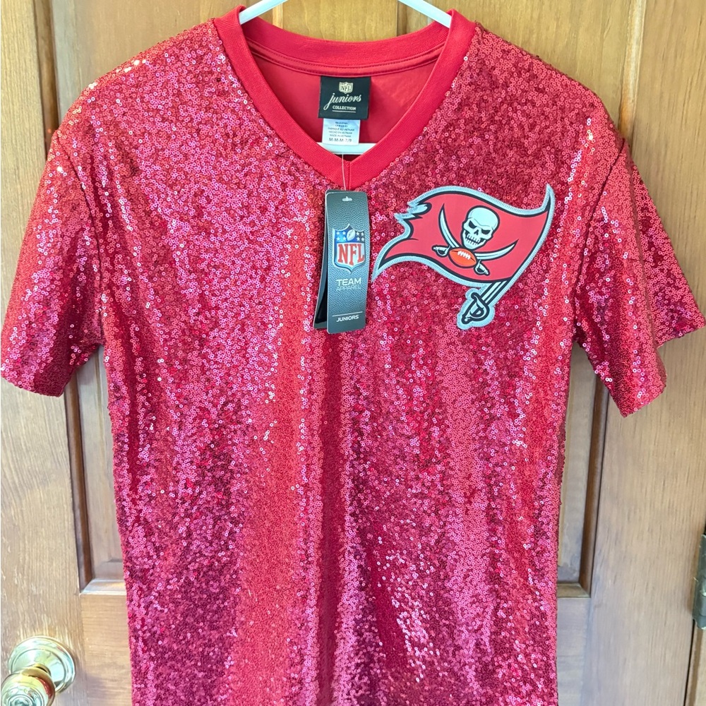 NFL Red Sequin Short Sleeve Tee